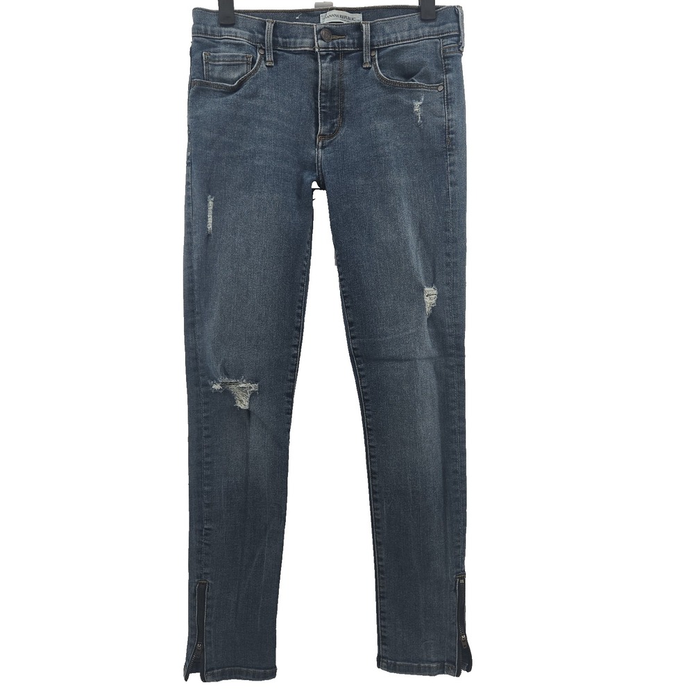 Banana Republic Premium Women's 27 Skinny Zippered Ankle Jeans
